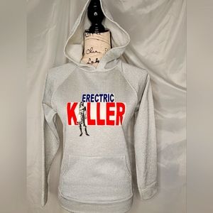 Vintage Engrish metallic silver pullover sweatshirt from Harajuku Japan 2000